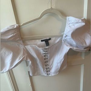 Forever 21 White Corset Crop Top